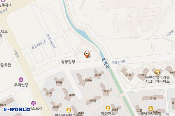 온천동 제1공영주차장 위치 지도 — 충청남도 아산시 온천동 1926