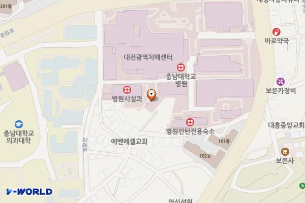 충남대학교 본원 위치 지도 — 대전광역시 중구 문화로 282