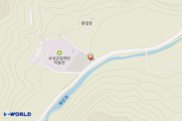 보성군립백민미술관 위치 지도 — 전남광주통합특별시 보성군 문덕면 죽산리 464-1