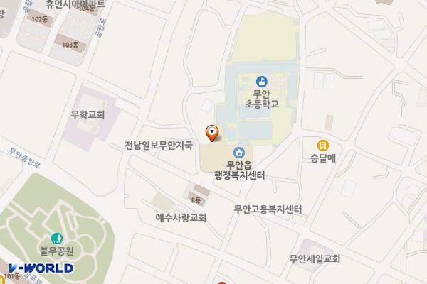 무안읍사무소 위치 지도 — 전남광주통합특별시 무안군 무안읍 성내1길 2