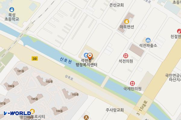 석전동행정복지센터 위치 지도 — 경상남도 창원시 마산회원구 석전동4길 52