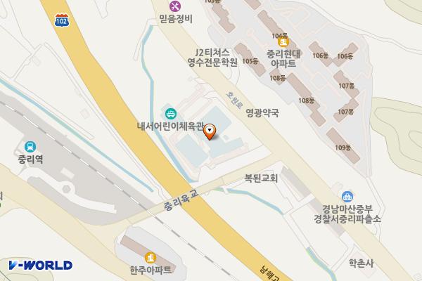 내서읍스포츠센터 위치 지도 — 경상남도 창원시 마산회원구 내서읍 중리 391-3