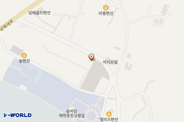 솔정솔바람해변주차장 위치 지도 — 경상남도 남해군 미조면 송정리 1133-1