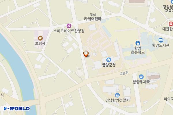 함양군청 주차장 위치 지도 — 경상남도 함양군 함양읍 고운로 35