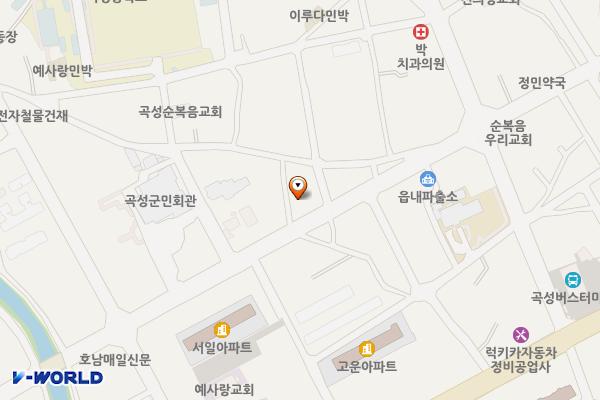 중앙로 교차로~ 군청사거리 도로변 주차장 위치 지도 — 전라남도 곡성군 곡성읍 중앙로 71