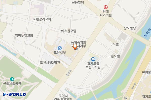포천시의회 야외주차장 위치 지도 — 경기도 포천시 중앙로