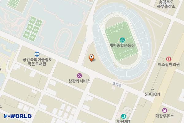 제천종합운동장 대형버스 주차장 위치 지도 — 충청북도 제천시 숭의로