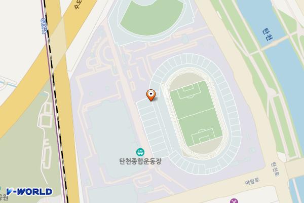 탄천종합운동장(보조경기장 지하주차장) 위치 지도 — 경기도 성남시 탄천로
