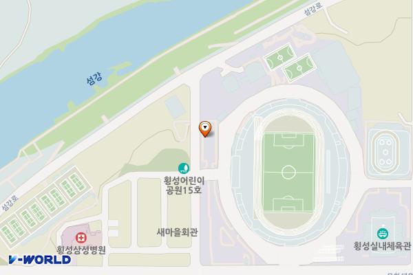 횡성군 종합운동장 위치 지도 — 강원특별자치도 횡성군 횡성읍 문화체육로 47