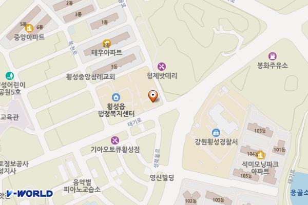 횡성읍 행정복지센터 위치 지도 — 강원특별자치도 횡성군 횡성읍 읍상리 32-2