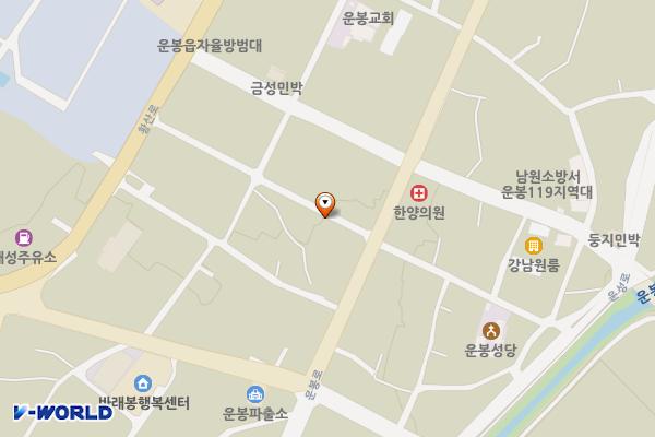 운봉읍 공영주차장 위치 지도 — 전북특별자치도 남원시 운봉읍 서천1길 21-2
