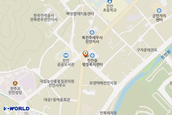 진안읍사무소 주차장 위치 지도 — 전북특별자치도 진안군 진안읍 중앙로 40