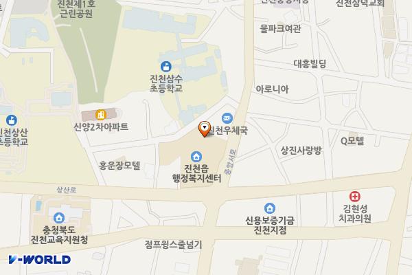 진천읍사무소 위치 지도 — 충청북도 진천군 진천읍 상산로 65