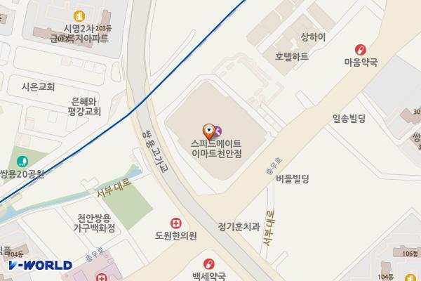 이마트 천안점 위치 지도 — 충청남도 천안시 서북구 충무로 187