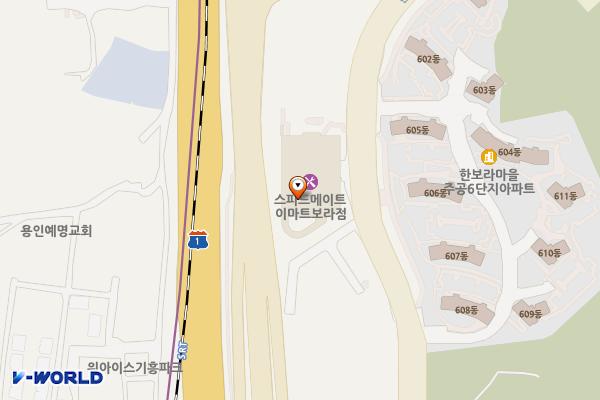 이마트 보라점 위치 지도 — 경기도 용인시 기흥구 한보라1로 92