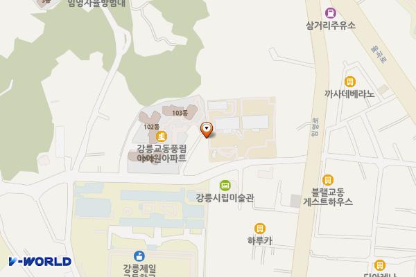 법무부 춘천보호관찰소 강릉지소 위치 지도 — 강원특별자치도 강릉시 화부산로40번길 47