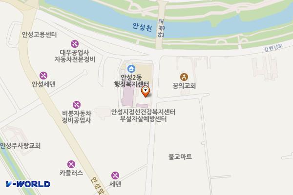 안성시 보건소 위치 지도 — 경기도 안성시 강변로74번길 18
