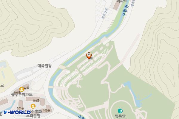병목안시민공원 노외주차장 위치 지도 — 경기도 안양시 만안구 안양동 1041-1
