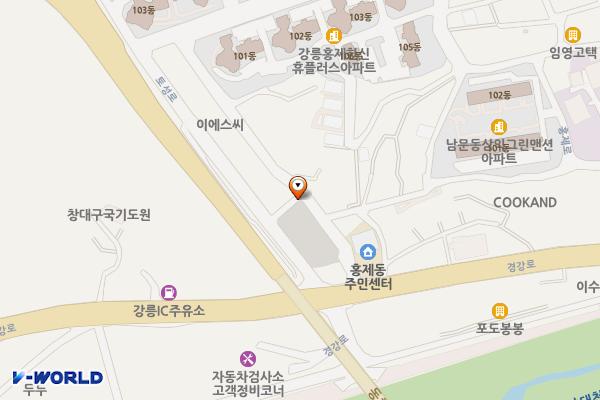 강릉홍제공영주차장 위치 지도 — 강원특별자치도 강릉시 홍제동 101