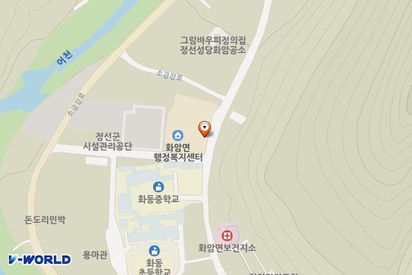 화암창조적마을 위치 지도 — 강원특별자치도 정선군 화암면 그림바위길 40