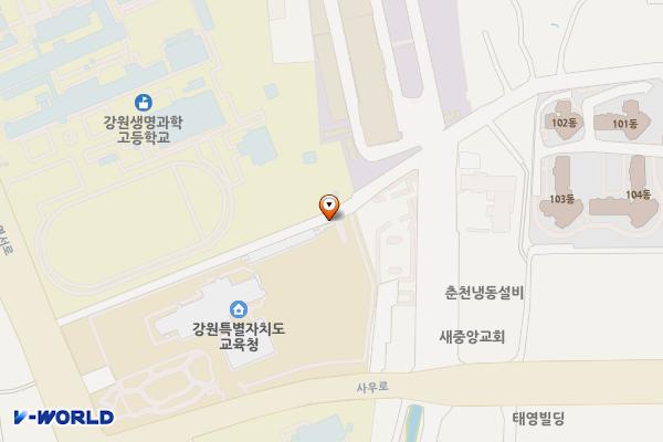 강원도교육청 위치 지도 — 강원특별자치도 춘천시 영서로 2854