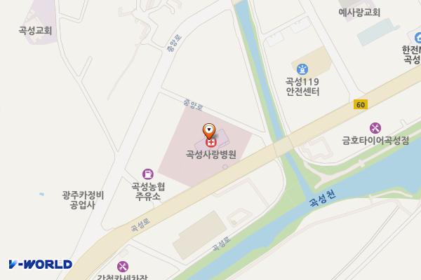 곡성사랑병원 주차장 위치 지도 — 전라남도 곡성군 곡성읍 곡성로 761