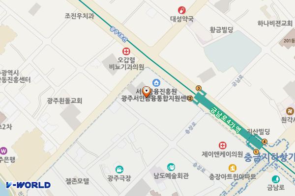충장로공영주차장 위치 지도 — 전남광주통합특별시 동구 충장로 5가 25