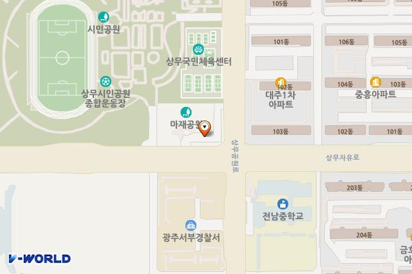 일가정양립지원본부 위치 지도 — 전남광주통합특별시 서구 상무자유로 73
