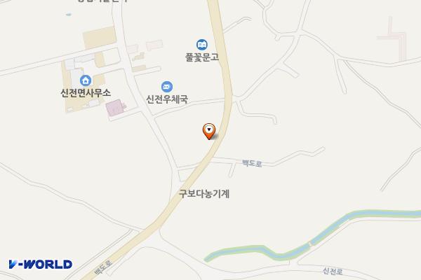신전면공영주차장 위치 지도 — 전남광주통합특별시 강진군 신전면 백도로 1527