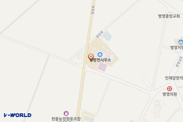 병영면사무소 주차장 위치 지도 — 전남광주통합특별시 강진군 병영면 성남리 189-3