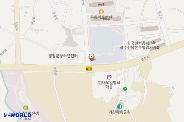 영암실내체육관 위치 지도 — 전남광주통합특별시 영암군 영암읍 영암로 1527
