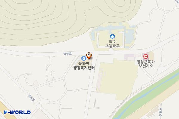 북하면행정복지센터 주차장 위치 지도 — 전남광주통합특별시 장성군 북하면 약수2길 2