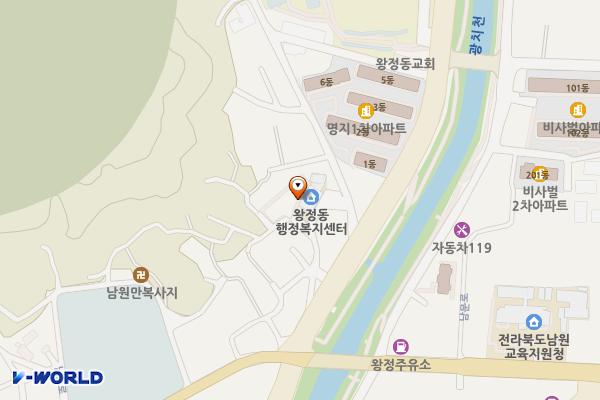 왕정동사무소 위치 지도 — 전북특별자치도 남원시 성황단길 7