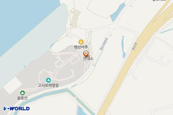 변산반도국립공원 고사포 야영장 위치 지도 — 전북특별자치도 부안군 변산해변로 765