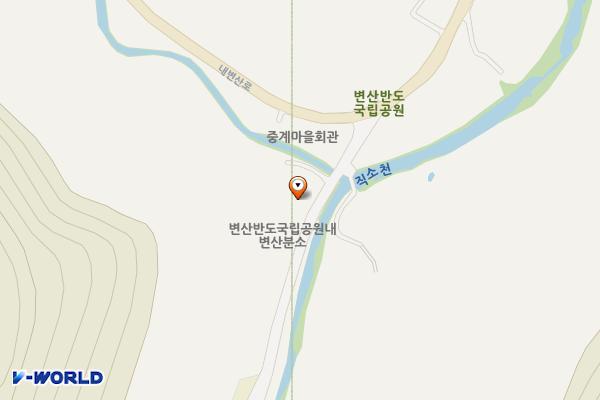 변산반도국립공원 내변산분소 주차장 위치 지도 — 전북특별자치도 부안군 중계리 190-8