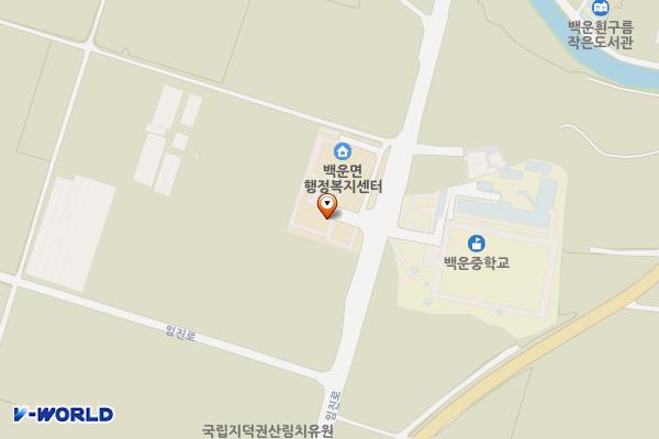 백운면사무소 주차장 위치 지도 — 전북특별자치도 진안군 백운면 임진로 1297