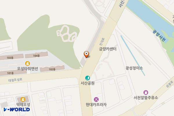 서천변주차장 위치 지도 — 전남광주통합특별시 광양시 광양읍 덕례리 산 7-1