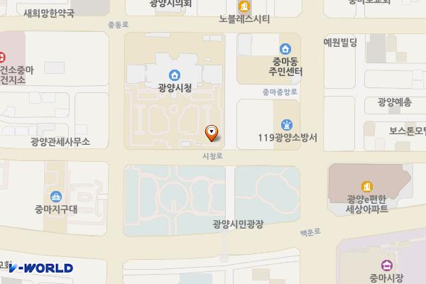 광양시청(본청) 위치 지도 — 전남광주통합특별시 광양시 시청로 33