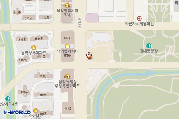 남악복합주민센터 옥외 주차장 위치 지도 — 전남광주통합특별시 무안군 삼향읍 남악3로 40
