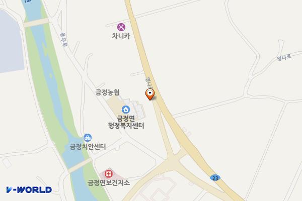 금정면사무소 주차장 위치 지도 — 전남광주통합특별시 영암군 금정면 용흥리 1169-20