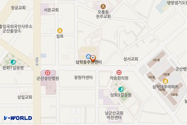 삼학동 주민센터 위치 지도 — 전북특별자치도 군산시 미원로 17