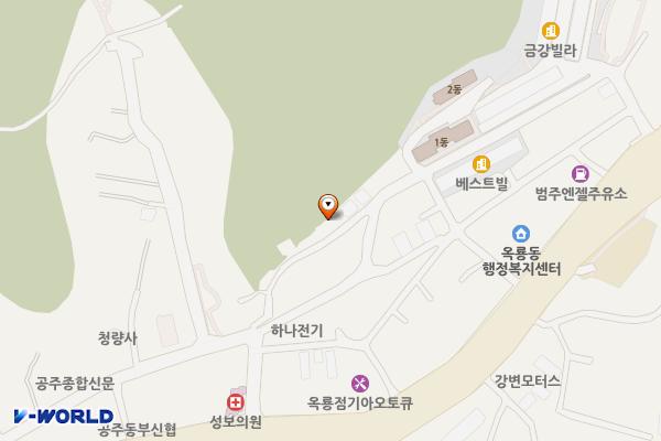옥룡동 쌈지주차장(13) 위치 지도 — 충청남도 공주시 옥룡동 10-3