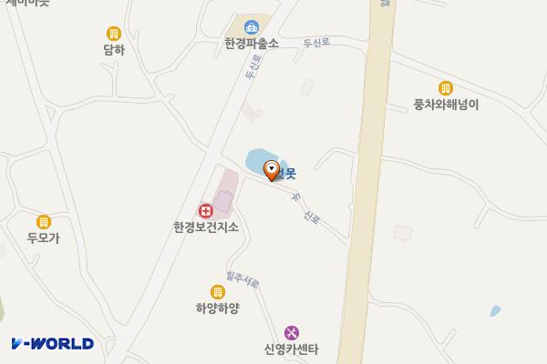 건강쉼터 위치 지도 — 제주특별자치도 제주시 한경면 두모리 2962-1