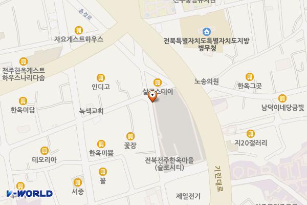 한옥마을 1 주차장 위치 지도 — 전북특별자치도 전주시 완산구 기린대로 99