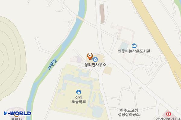상리면사무소 주차장 위치 지도 — 경상남도 고성군 상리면 척번정1길 105