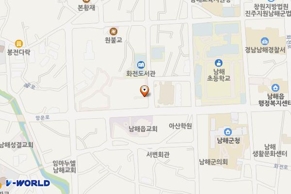 남해군종합사회복지관 위치 지도 — 경상남도 남해군 남해읍 망운로 32