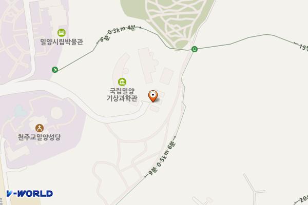 밀양아리랑 천문대 위치 지도 — 경상남도 밀양시 밀양대공원로 86