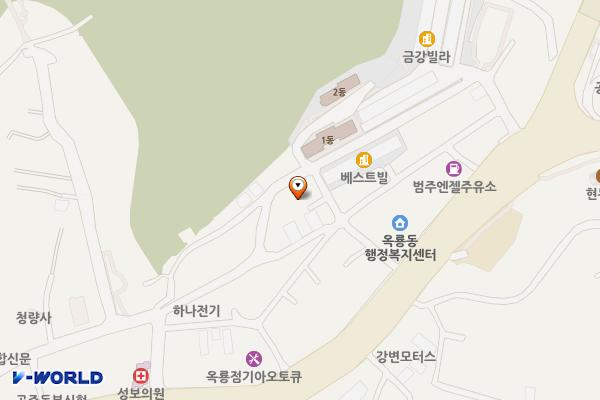옥룡동 공영주차장 위치 지도 — 충청남도 공주시 옥룡동 11-11