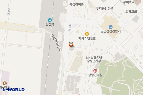 충무2주차장 위치 지도 — 전남광주통합특별시 장성군 장성읍 영천리 1273-199