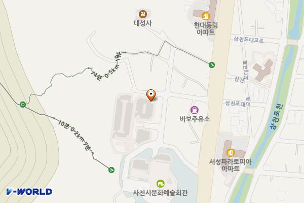문화예술회관 주차장 위치 지도 — 경상남도 사천시 동림동 200